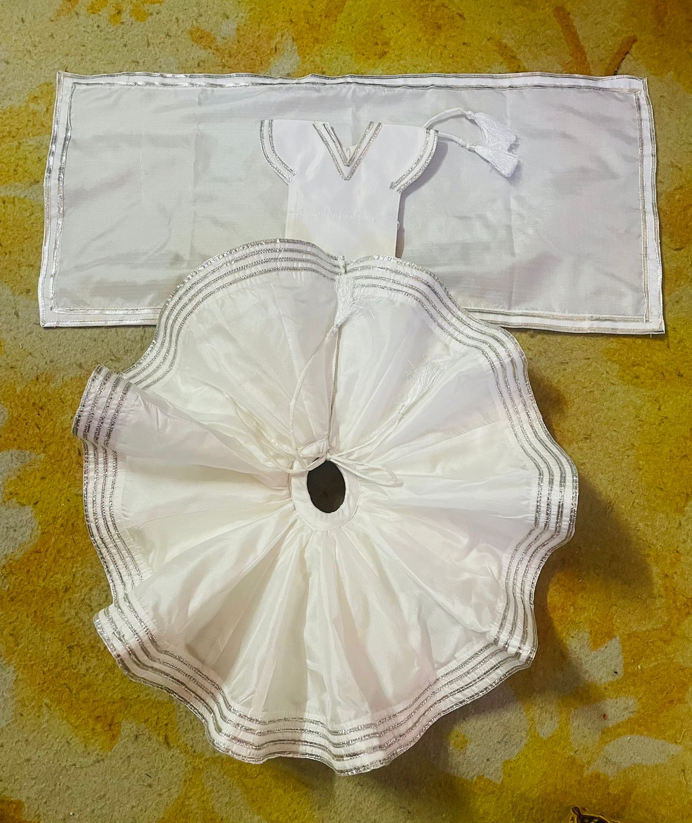  plain white pure silk gota dress